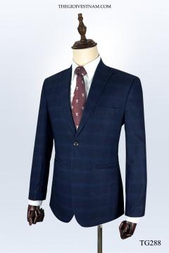 Bộ Suit Caro Xanh Đen Classic Fit TGS288